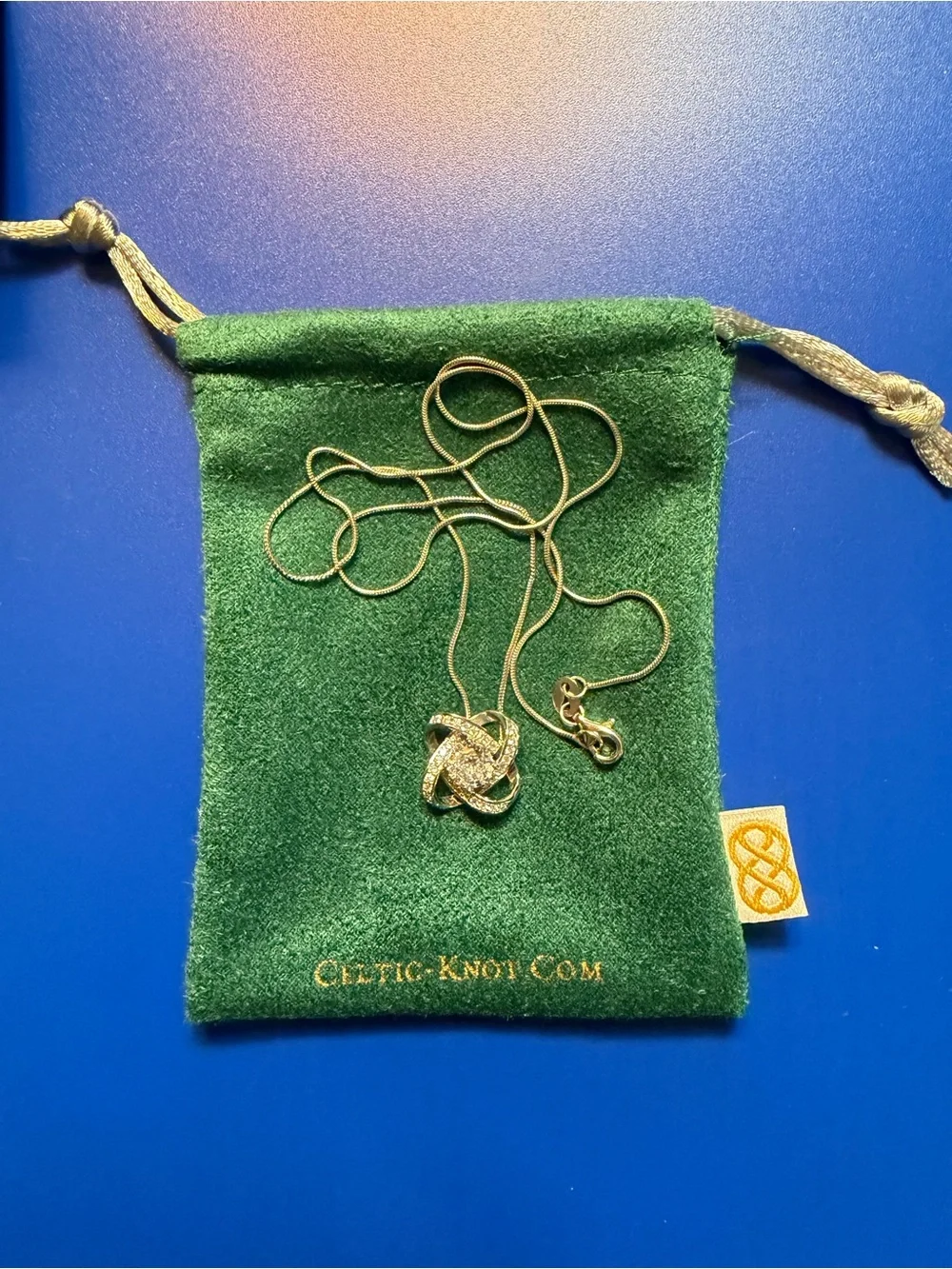 The Celtic Knot Sterling Silver 925 Necklace Box & Pouch